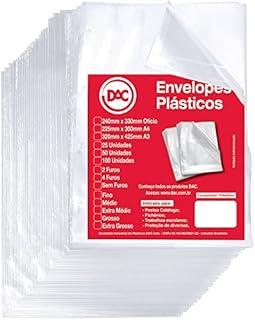 Blister 100 Envelopes A4 Extra Medio 2 Furos, Dac, Blister 100 Envelopes A4 Extra Medio 2 Furos 5179A4-100, Transparente, 5179A4-100