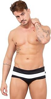 Sunga Clássica Preta com Branco- JWilas Beachwear