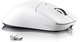 ATTACK SHARK X3MAX Mouse sem fio para jogos, PixArt PAW3950 42000 DPI, 49g Ultralight Tri-Mode BT5.4/2.4GHz/com fio, taxa de pesquisa de 1K, programável, bateria de 200 horas para PC/MAC/Win(Branco)