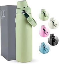 Garrafa Térmica Aero 500ML - Parede Dupla Isolada a Vácuo de Aço Inox, Bebidas Geladas por 24 Horas e Quentes por 12 Horas - Com Alça Robusta para Transporte (Verde)