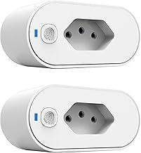Kit de 2 Tomada Inteligente, Smart Plug Wi-Fi 16A, Casa Inteligente, Ligue ou Desligue seus Eletrodomésticos Através do Celular, com Medidor de Consumo, Compatível com Alexa e Google Assistente