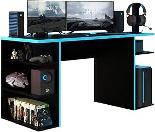 Mesa para Computador Gamer Madesa 9409 - Preto/azul com 10% de desconto por R$ 296,99 na amazon