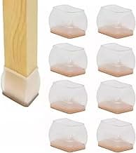 Genérico Kit 8 Protetores de Pés Retangulares de Silicone e Feltro Branco