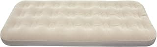 Colchão Inflável Solteiro - Colchão de Ar para Camping, Casa e Visitas - 186x76x22cm - Estrutura Honeycomb Reforçada (Bege)
