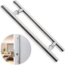 Puxador Para Porta 40cm Redondo Madeira E Vidro Aço Inox 304 Cor Prata Pivotante - Brinovar