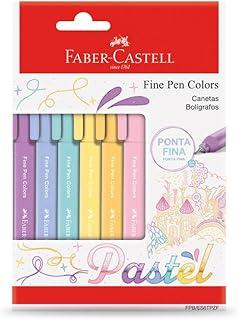 Caneta Ponta Fina, Faber-Castell, Fine Pen Colors, FPB/ES6TPZF, 6 Cores Pastel