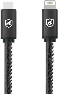 Gshield Cabo Turbo Militar Lightning/Tipo C, Homologado, Carregamento Extremamente Rápido Qualcomm 3.0, Compatível com iPhone/iPad, Nylon trançado 1,5 Metros