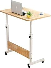 Mesa Lateral Ergonômica Multiuso Com Altura Regulavel E Rodinhas Mesinha Notebook Laptop Cama Sofá Ajustavel Cor Madeira Luvinco (Madeira)