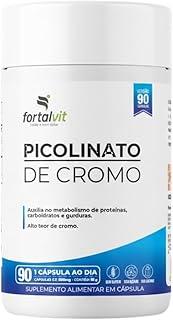 Picolinato de Cromo 250mcg 90 Cápsulas, 3 Meses de Uso, Longa Duração, Alto Teor Cromo, Fortalvit
