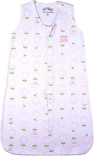 Saco de Dormir Bebê Pijama Menina Suedine Estampado Tulipas 100% Algodão (Branco, G)