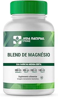 Blend de Magnésios 60 Cápsulas Equilíbrio Muscular Neurológico e Cardiovascular Vida Natural Prime