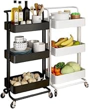 Carrinho Organizador Multiuso 3 Prateleiras Com Rodinhas/Estante/Fruteira (Branco)