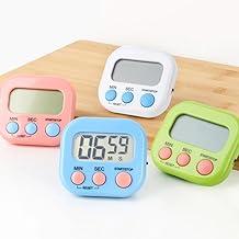 Timer Digital de Cozinha com Ímã – Cronômetro Programável com Alarme Sonoro e Display Grande – Cores Sortidas