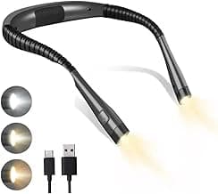 BEMMY Luz de Leitura Recarregável, Luz de Pescoço Dobrável com 3 Cores, Luminaria de Livro 1000mAh. A única Loja Autorizada "Bemmy-BR".