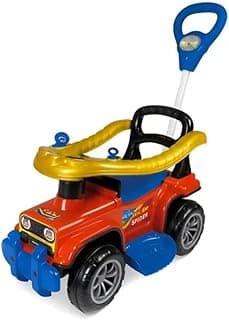 Maral Triciclo Jip Jip Spider Infantil – Passeio com Som e Empurrador, Suporta até 30 kg – Estrutura Resistente