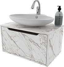 Gabinete Banheiro Suspenso 60cm com 1 Porta Multimóveis Cr10123 Mármore Branco