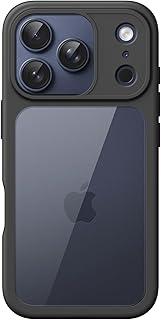 JETech Capa para iPhone 17 Pro 6,3 Polegadas, Case Protetora de Telefone à Prova de Choque, Estrutura de TPU Fosco de Cor Sólida, Parte Traseira Transparente Anti-Riscos (Preto)