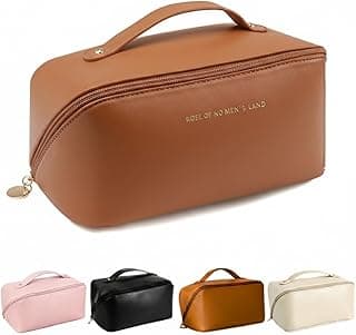 Necessaire Feminina para Maquiagem, Organizador de Cosméticos, Bolsa de Viagem (Marrom Caramelo)