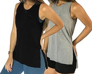 kit 4 regatas femininas tapa bumbum academia musculação fitness ginástica