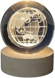 Planetário Bola De Cristal 3D Com Base Iluminada Decoração Galáxia Globo Decorativo De Mesa