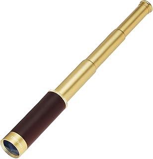 Telescópio Monocular Portátil 25x30mm Dourado e Marrom com Corpo em Metal