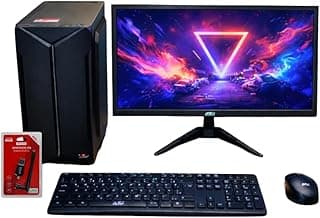 Kit Computador Completo Intel Core i5 8GB SSD 256GB Monitor 20” LED + Teclado e Mouse Sem Fio + Adaptador WiFi USB Dual Band 600Mbps com Antena | PC Desktop com Windows 11 Pro