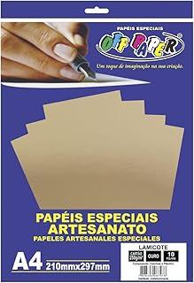 Papel Laminado, Off Paper, Lamicote, A4, 250G, Ouro