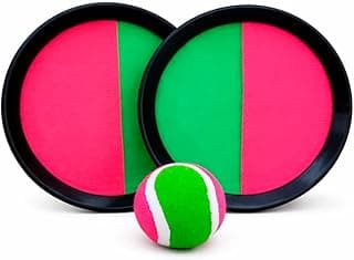 Kit Lança Bola 2 Raquetes Autocolantes Bola Bateu Colou Grudou Esporte Ar Livre Brinquedo Infantil Arremesso Jogo Lançar e Pegar Diversão em Família Premium com 10% de desconto por R$ 28,71 na amazon