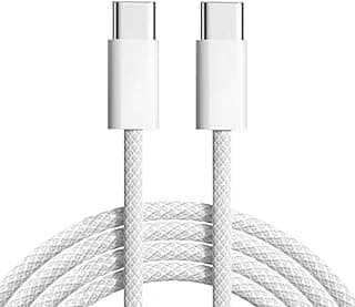 Cabo USB-C para USB-C em Nylon Trançado 1 Metro - Carregamento Rápido 60W - Compatível com smartphones, notebook, tablets e fones de ouvido.