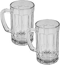 Conjunto 2 Canecas de Chopp de Vidro 430ml Clássica com Alça Reforçada para Cerveja I Propria para Festas e Reveillon