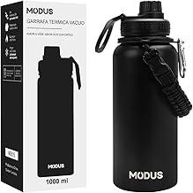 MODUS Garrafa Térmica Esportiva De Aço Inoxidável Com Isolamento A Vácuo De 1000ML (Preto)