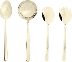 WOLFF - Conjunto 4 Talheres para Servir de Aço Inox Viena Dourado