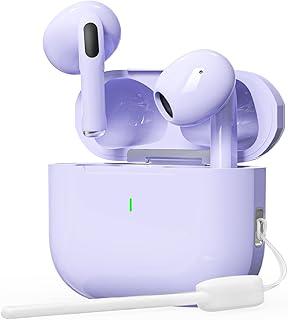 Bettdow Fone de Ouvido Bluetooth 5.3, Tipo USB C Fone de Ouvido Sem Fio com Microfone, Esportivo Sem Fio Bluetooth À Prova D'água HiFi Com Cancelamento De Ruído e Energia para 40 Horas Totais (roxo)