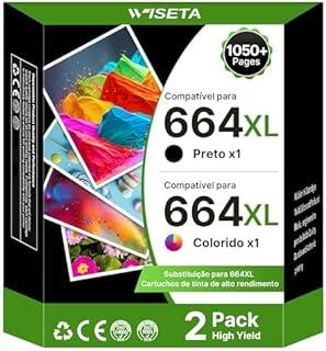 WISETA Cartucho de Tinta Compatível com HP 664 664XL Compatível com DeskJet Ink Advantage 1115 1118 2135 3775 3776 3835 3838 4535 4675 5275 não original (1 preto, 1 cor)