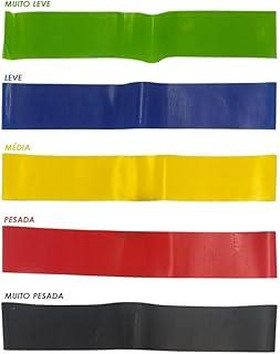 Kit 5 Faixas Elásticas de Resistência – Extra Leve a Extra Pesada | Exercícios, Alongamento, Treino em Casa, Pilates e Yoga, Core | Látex Premium Antiderrapante