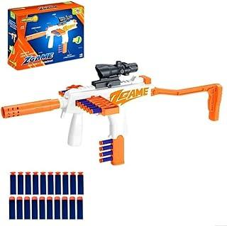 X-Game Lançador de Dardos Sniper com Mira Telescópica, Laranja e Branco, 20 Dardos incluídos, Brinquedo Infantil