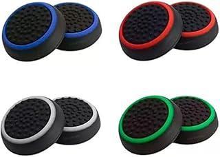 Kit 4 Pares Grip Borracha Silicone Botão Compatível com Controle Gamer Borrachinha Protetor Analógico Video Games