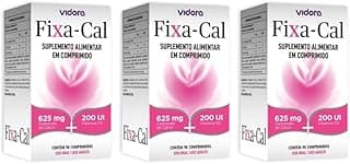 3 Fixa-cal Carbonato Cálcio 625mg +vitamina D 90Cp Saúde Óssea