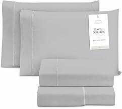 Jogo De Lençol Cama Box Queen 4 Peças Percal 600 Fios Toque Macio Cinza