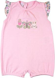 Macacão Bebê Menina Curto em Suedine 100% Algodão – Estampado Bolinhas com Bordados de Borboleta