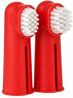 PET Escova Dental Para Cães E Gatos Kit Com 2 Unidades Vermelhas