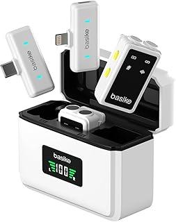 Microfone Lapela, Microfone De Lapela Sem Fio, Microfone Para Celular Com à Prova De Vento ReduçãO De Para GravaçãO, Tipo-C e de LIGHTNING, Branco
