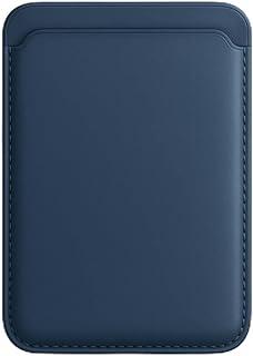 Porta Cartão Carteira Magnética Couro Premium Luxo Celular Para iPhone (Azul)