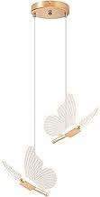 Lustre Pendente LED Two Butterflies, Luminária Pendente Ouro Com Temperatura Tricolor, 3000K-6000K