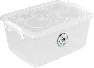 Ordene - Mini Caixa Organizadora de 650ml com Travas, Cor Cristal, Linha Bel, Ordene