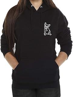 QueroShoes Moletom Feminino Canguru Buldogue Francês Vermelho