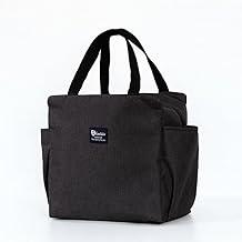 Bolsa Térmica Dobrável com Isolamento de Alumínio, Alça Confortável, Zíper Suave, Bolsos Laterais, Tecido Repelente à Água(Preto)