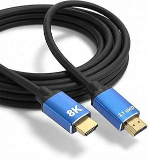 CABO HDMI 8K • 2.1 UHD • 144Hz • MTS • TV • PS5 • PS4 • Conector Banhado Ouro • 1,5 Metros • Premium