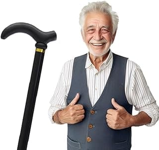 Bengala Ortopédica Ajustável, Alumínio Leve, Preta, 74-90cm, 5 Níveis de Ajuste, Cabo Anatômico, Ponta Antiderrapante, Suporta até 120kg