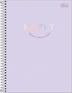 Tilibra - Caderno Espiral Capa Dura Universitário Connect 1 Matéria Happy 80 Folhas - Lilás 2025
